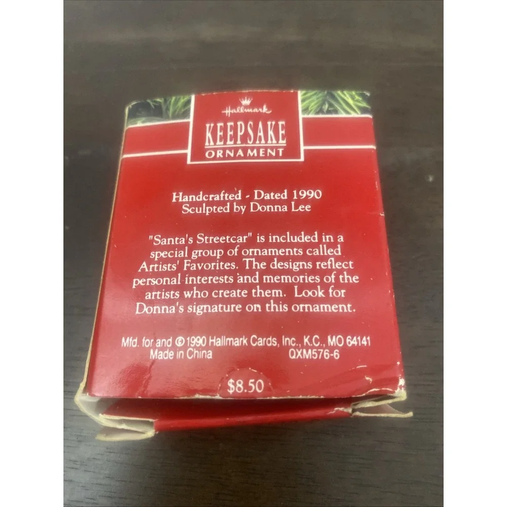 Hallmark Miniature Keepsake‎ Ornament Santa's Streetcar Artists Favorites 1990